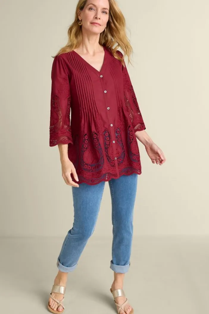 Soft Surroundings Tops|Trella Eyelet Top