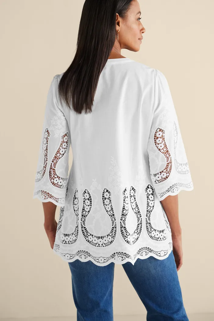 Soft Surroundings Tops|Trella Eyelet Top