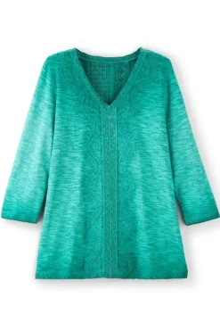 Soft Surroundings Tops|Trevi Lace Top JewelGreen