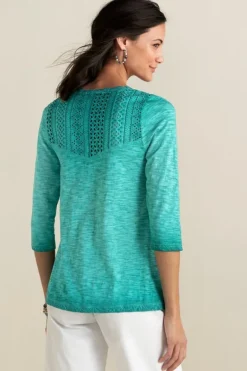 Soft Surroundings Tops|Trevi Lace Top JewelGreen