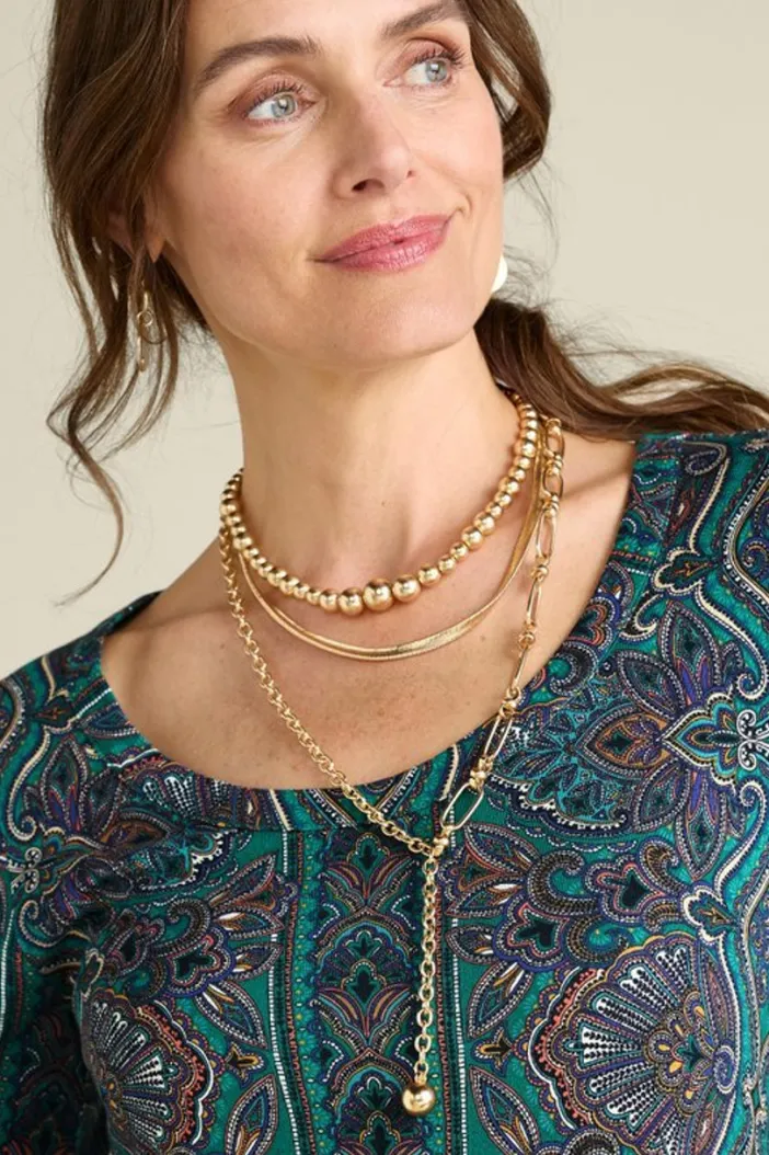Soft Surroundings Jewelry|Necklaces|Triveni Necklace Set Gold