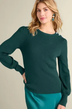 Soft Surroundings Tops|Sweaters & Cardigans|Tyla Button Shoulder Sweater