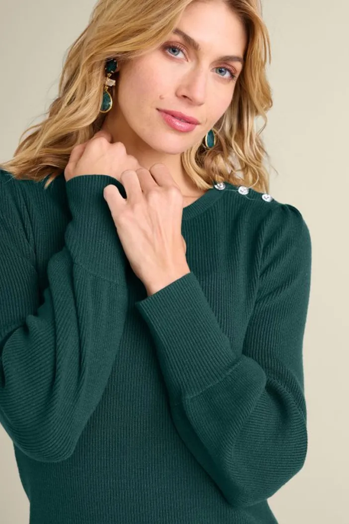 Soft Surroundings Tops|Sweaters & Cardigans|Tyla Button Shoulder Sweater