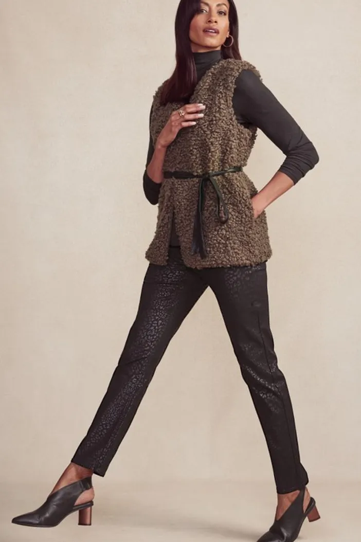 Soft Surroundings Jeans|Ultimate Denim Animal Straight Leg Jeans MetallicAnimal