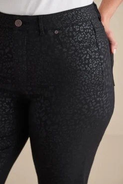 Soft Surroundings Jeans|Ultimate Denim Animal Straight Leg Jeans MetallicAnimal