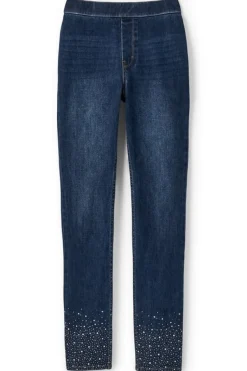 Soft Surroundings Jeans|Ultimate Denim Crystal Pull-On Slim Leg Jeans RiverWash