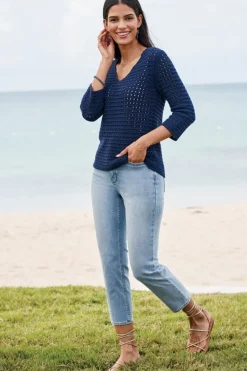 Soft Surroundings Jeans|Ultimate Denim Slim Leg Crop Jeans
