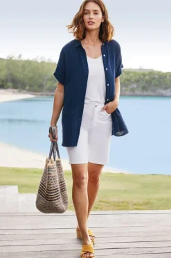Soft Surroundings Jeans|Pants|Ultimate Denim Slim Leg Shorts TidalBlueWash