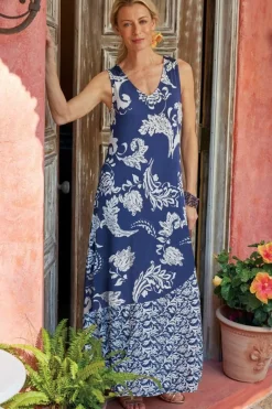 Soft Surroundings Dresses|Vaila Maxi Dress OceanAirScarf/AzoresDi