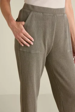 Soft Surroundings Pants|Vala Waffle Pull-On Pants DustyOlive