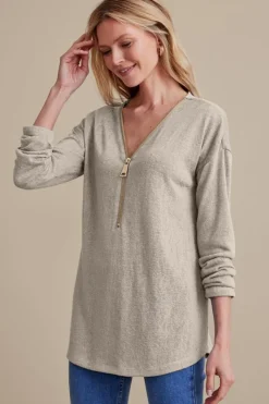 Soft Surroundings Tops|Sweaters & Cardigans|Valentina Zip Sweater