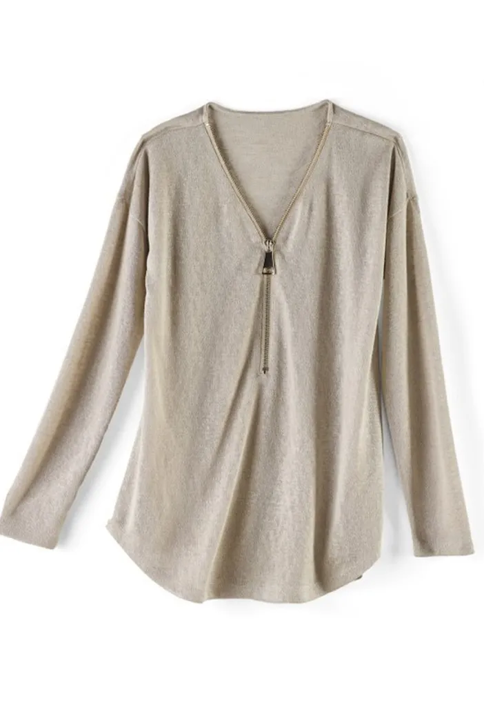Soft Surroundings Tops|Sweaters & Cardigans|Valentina Zip Sweater