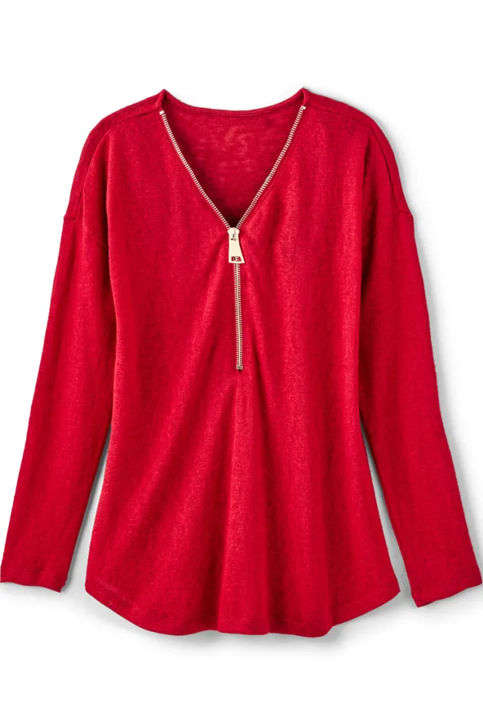 Soft Surroundings Tops|Sweaters & Cardigans|Valentina Zip Sweater