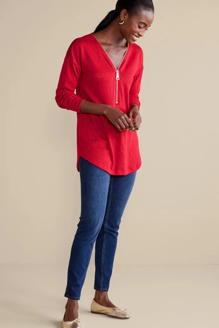 Soft Surroundings Tops|Sweaters & Cardigans|Valentina Zip Sweater