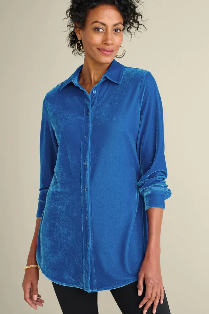 Soft Surroundings Tops|Tunics & Leggings|Velvet Boyfriend Tunic Shirt