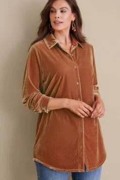 Soft Surroundings Tops|Tunics & Leggings|Velvet Boyfriend Tunic Shirt