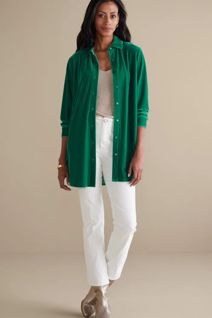 Soft Surroundings Tops|Tunics & Leggings|Velvet Boyfriend Tunic Shirt