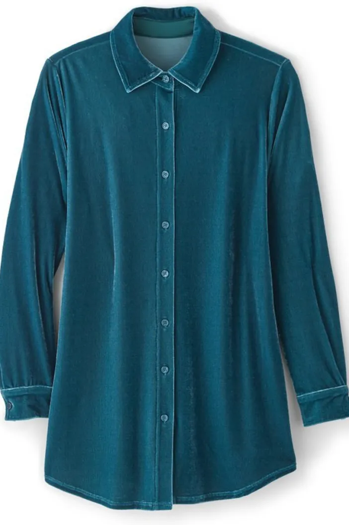 Soft Surroundings Tops|Tunics & Leggings|Velvet Boyfriend Tunic Shirt