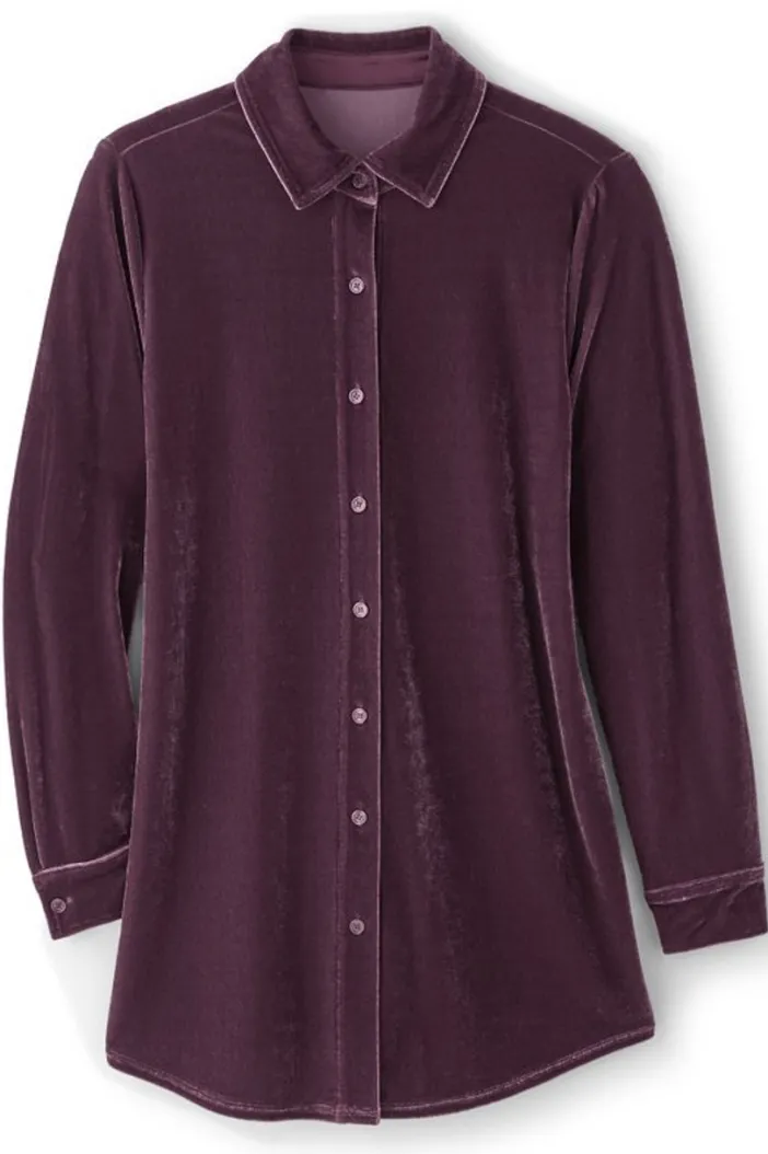 Soft Surroundings Tops|Tunics & Leggings|Velvet Boyfriend Tunic Shirt
