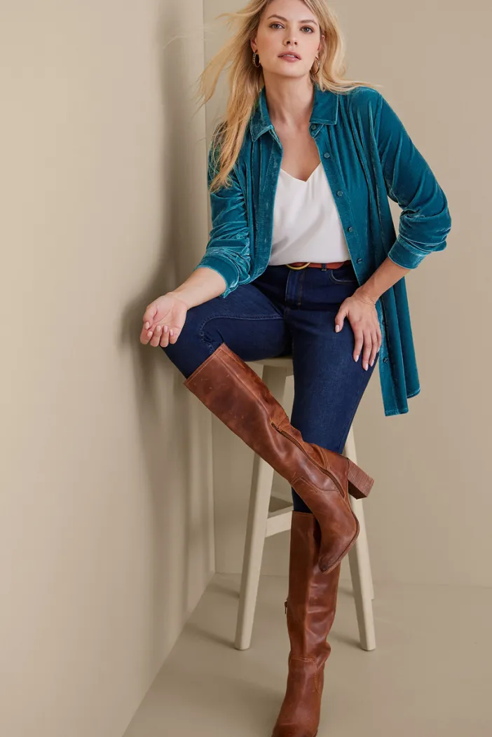Soft Surroundings Tops|Tunics & Leggings|Velvet Boyfriend Tunic Shirt
