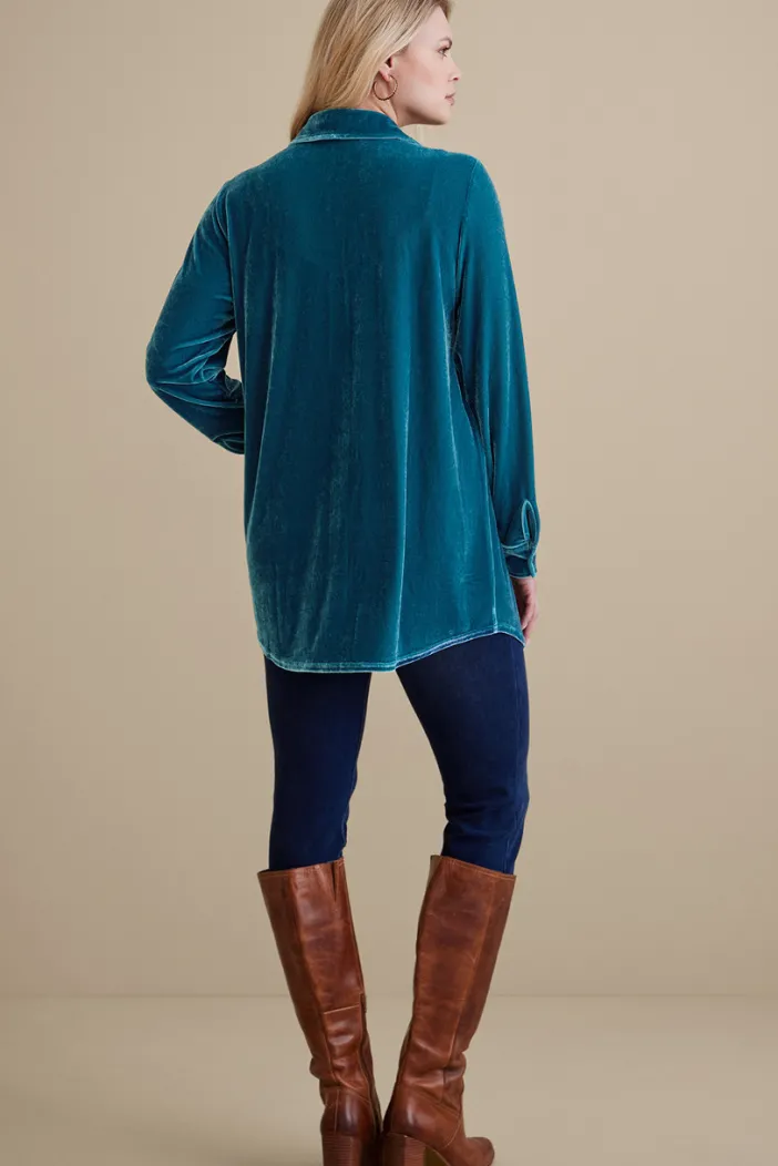 Soft Surroundings Tops|Tunics & Leggings|Velvet Boyfriend Tunic Shirt