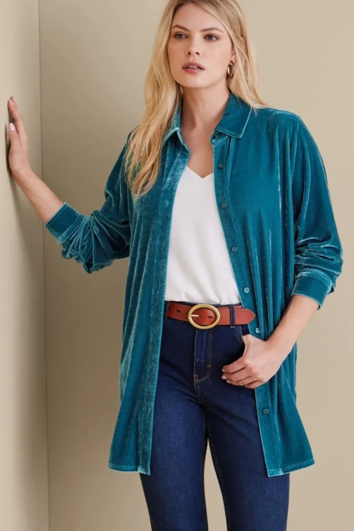 Soft Surroundings Tops|Tunics & Leggings|Velvet Boyfriend Tunic Shirt