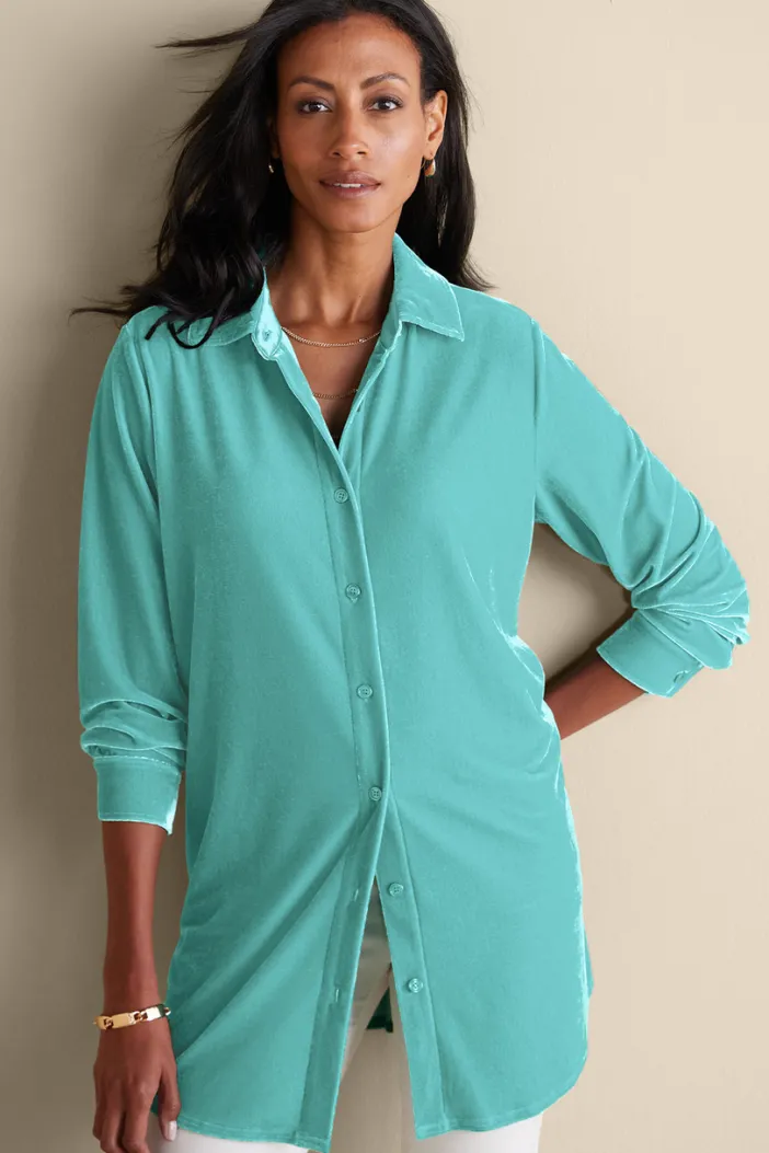 Soft Surroundings Tops|Tunics & Leggings|Velvet Boyfriend Tunic Shirt