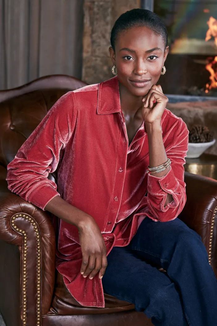 Soft Surroundings Tops|Tunics & Leggings|Velvet Boyfriend Tunic Shirt