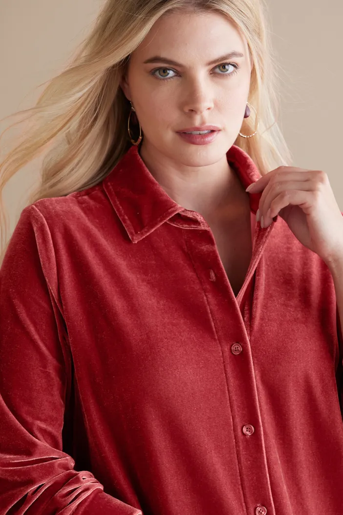 Soft Surroundings Tops|Tunics & Leggings|Velvet Boyfriend Tunic Shirt