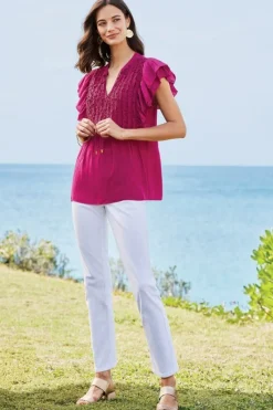 Soft Surroundings Tops|Victoria Ruffle Tunic Sangria