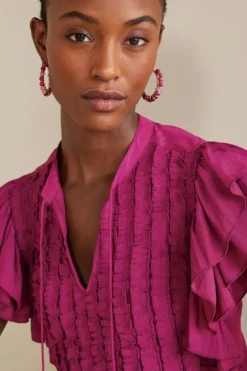 Soft Surroundings Tops|Victoria Ruffle Tunic Sangria