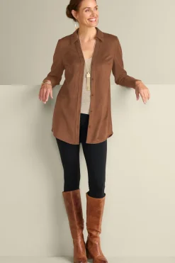 Soft Surroundings Tops|Vida Faux Suede Tunic