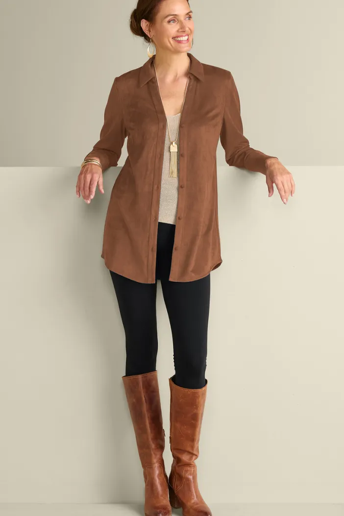 Soft Surroundings Tops|Vida Faux Suede Tunic