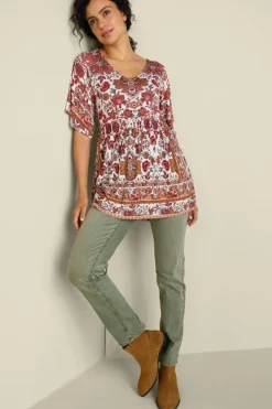 Soft Surroundings Tops|Tunics & Leggings|Vina Short Sleeve Tunic SanFranScarfCream