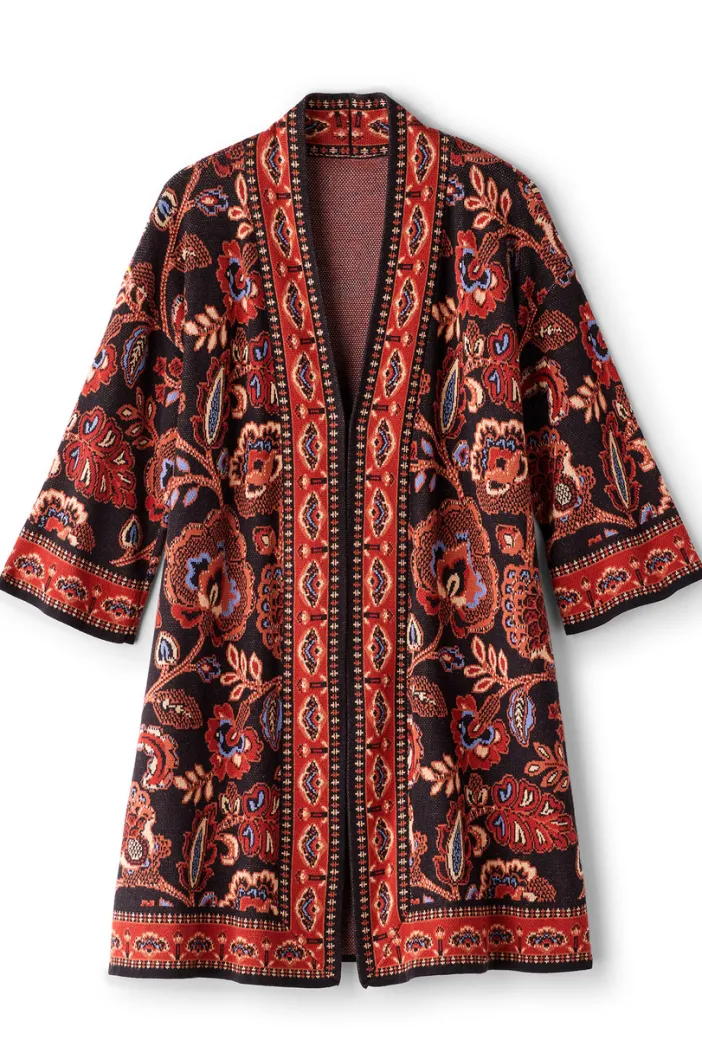 Soft Surroundings Tops|Sweaters & Cardigans|Vitrine Jacquard Cardigan FallGarden