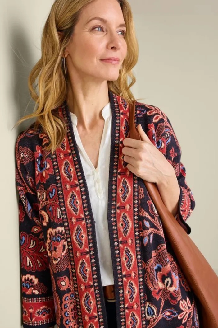Soft Surroundings Tops|Sweaters & Cardigans|Vitrine Jacquard Cardigan FallGarden