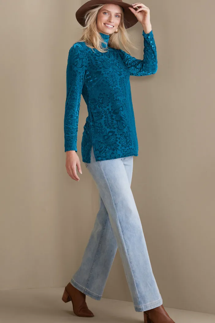 Soft Surroundings Tops|Walden Velvet Turtleneck
