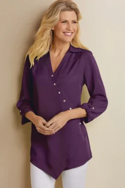 Soft Surroundings Tops|Tunics & Leggings|Washed Tencel™ Tunic LightWashDenim