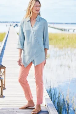 Soft Surroundings Tops|Tunics & Leggings|Washed Tencel™ Tunic LightWashDenim