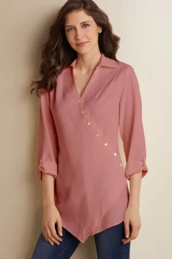 Soft Surroundings Tops|Tunics & Leggings|Washed Tencel™ Tunic LightWashDenim