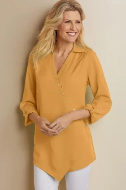 Soft Surroundings Tops|Tunics & Leggings|Washed Tencel™ Tunic LightWashDenim