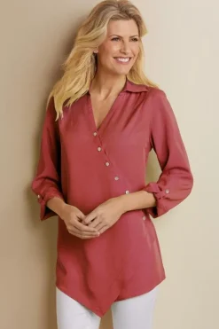 Soft Surroundings Tops|Tunics & Leggings|Washed Tencel™ Tunic LightWashDenim