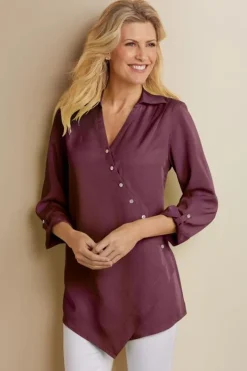 Soft Surroundings Tops|Tunics & Leggings|Washed Tencel™ Tunic LightWashDenim