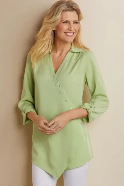 Soft Surroundings Tops|Tunics & Leggings|Washed Tencel™ Tunic LightWashDenim