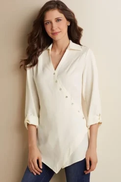 Soft Surroundings Tops|Tunics & Leggings|Washed Tencel™ Tunic LightWashDenim