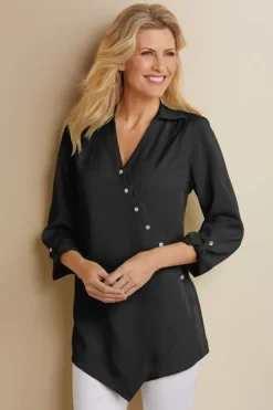 Soft Surroundings Tops|Tunics & Leggings|Washed Tencel™ Tunic LightWashDenim