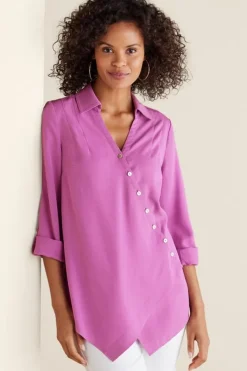 Soft Surroundings Tops|Tunics & Leggings|Washed Tencel™ Tunic LightWashDenim