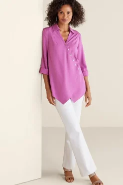 Soft Surroundings Tops|Tunics & Leggings|Washed Tencel™ Tunic LightWashDenim