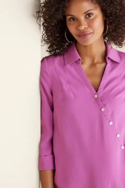 Soft Surroundings Tops|Tunics & Leggings|Washed Tencel™ Tunic LightWashDenim