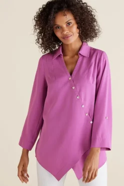 Soft Surroundings Tops|Tunics & Leggings|Washed Tencel™ Tunic LightWashDenim